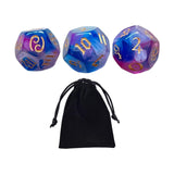 Maxbell 3Pcs Acrylic Astrological Dice Constellation Dice for gifts Style F