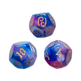 Maxbell 3Pcs Acrylic Astrological Dice Constellation Dice for gifts Style F