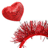 Maxbell Sequins Heart Headbands Headwear Valentines Day Headdress for Decoration