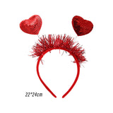 Maxbell Sequins Heart Headbands Headwear Valentines Day Headdress for Decoration