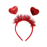 Maxbell Sequins Heart Headbands Headwear Valentines Day Headdress for Decoration