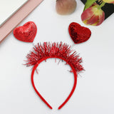 Maxbell Sequins Heart Headbands Headwear Valentines Day Headdress for Decoration