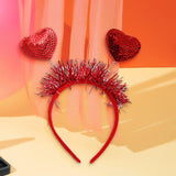 Maxbell Sequins Heart Headbands Headwear Valentines Day Headdress for Decoration