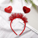 Maxbell Sequins Heart Headbands Headwear Valentines Day Headdress for Decoration