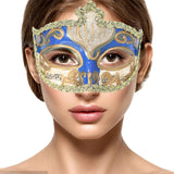 Maxbell Mardi Gras Masquerade Mask Costumes Accessory for Photo Prop Party Carnival Blue