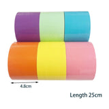 Maxbell 6 Pieces Candy Color Tape 25mx4.8cm for Party Favor Adult