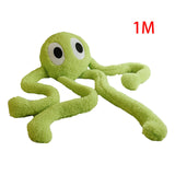 Maxbell Soft Long Legs Octopus Doll Stuffed Animal Plush Toy for Home Bedroom Decor Green 1m