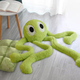 Maxbell Soft Long Legs Octopus Doll Stuffed Animal Plush Toy for Home Bedroom Decor Green 1m