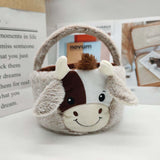 Maxbell Plush Cow Easter Basket with Plush Ear Reusable for Party Favors Children