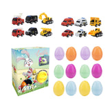 Maxbell 12x Prefilled Easter Eggs with Toys Holiday Figures Cars 22x28x8cm