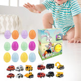 Maxbell 12x Prefilled Easter Eggs with Toys Holiday Figures Cars 22x28x8cm