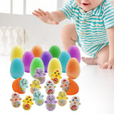 Maxbell 12x Prefilled Easter Eggs with Toys Holiday Figures Dolls 25x18x5cm