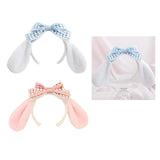 Maxbell Cute Rabbit Ear Headband Costume Accessories Hairhoop for Holiday Decoration White