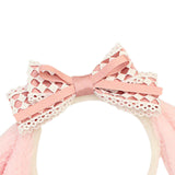 Maxbell Cute Rabbit Ear Headband Costume Accessories Hairhoop for Holiday Decoration Pink