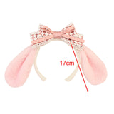 Maxbell Cute Rabbit Ear Headband Costume Accessories Hairhoop for Holiday Decoration Pink
