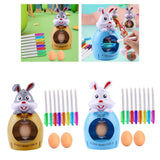 Maxbell DIY Easter Egg Decoration Set Bunny Shape Cartoon with Colorful Makers grey