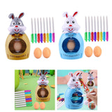 Maxbell DIY Easter Egg Decoration Set Bunny Shape Cartoon with Colorful Makers grey