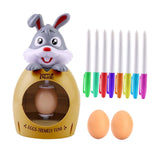 Maxbell DIY Easter Egg Decoration Set Bunny Shape Cartoon with Colorful Makers grey