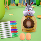 Maxbell DIY Easter Egg Decoration Set Bunny Shape Cartoon with Colorful Makers grey