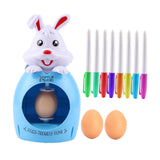 Maxbell DIY Easter Egg Decoration Set Bunny Shape Cartoon with Colorful Makers White