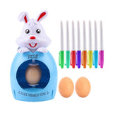 Maxbell DIY Easter Egg Decoration Set Bunny Shape Cartoon with Colorful Makers White