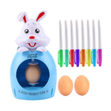 Maxbell DIY Easter Egg Decoration Set Bunny Shape Cartoon with Colorful Makers White
