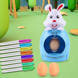 Maxbell DIY Easter Egg Decoration Set Bunny Shape Cartoon with Colorful Makers White