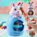 Maxbell DIY Easter Egg Decoration Set Bunny Shape Cartoon with Colorful Makers White