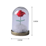 Maxbell Artificial Rose with Glass Cover Eternal Glass Flower for Living Room Table Rose