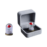 Maxbell Artificial Rose with Glass Cover Eternal Glass Flower for Living Room Table Rose