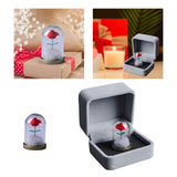 Maxbell Artificial Rose with Glass Cover Eternal Glass Flower for Living Room Table Rose