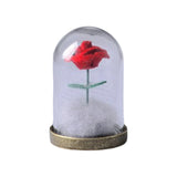 Maxbell Artificial Rose with Glass Cover Eternal Glass Flower for Living Room Table Rose