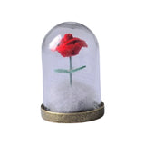 Maxbell Artificial Rose with Glass Cover Eternal Glass Flower for Living Room Table Rose