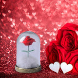 Maxbell Artificial Rose with Glass Cover Eternal Glass Flower for Living Room Table Rose