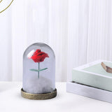 Maxbell Artificial Rose with Glass Cover Eternal Glass Flower for Living Room Table Rose