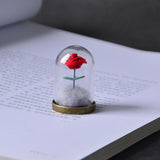 Maxbell Artificial Rose with Glass Cover Eternal Glass Flower for Living Room Table Rose