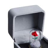 Maxbell Artificial Rose with Glass Cover Eternal Glass Flower for Living Room Table with Velvet Case