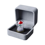 Maxbell Artificial Rose with Glass Cover Eternal Glass Flower for Living Room Table with Velvet Case