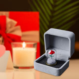 Maxbell Artificial Rose with Glass Cover Eternal Glass Flower for Living Room Table with Velvet Case