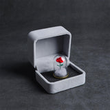 Maxbell Artificial Rose with Glass Cover Eternal Glass Flower for Living Room Table with Velvet Case
