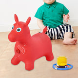 Maxbell Jumping Horse Cartoon Bouncing Horse Animal Thicken for Gift Activity Indoor red