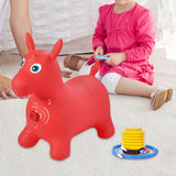 Maxbell Jumping Horse Cartoon Bouncing Horse Animal Thicken for Gift Activity Indoor red