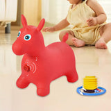 Maxbell Jumping Horse Cartoon Bouncing Horse Animal Thicken for Gift Activity Indoor red