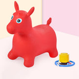 Maxbell Jumping Horse Cartoon Bouncing Horse Animal Thicken for Gift Activity Indoor red