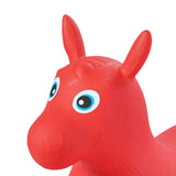 Maxbell Jumping Horse Cartoon Bouncing Horse Animal Thicken for Gift Activity Indoor red