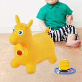 Maxbell Jumping Horse Cartoon Bouncing Horse Animal Thicken for Gift Activity Indoor yellow