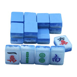 Maxbell 18x Small Resin Chinese Mahjong Tiles Keychain Pendant for Bag Decoration Blue