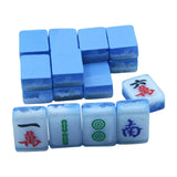 Maxbell 18x Small Resin Chinese Mahjong Tiles Keychain Pendant for Bag Decoration Blue
