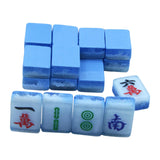 Maxbell 18x Small Resin Chinese Mahjong Tiles Keychain Pendant for Bag Decoration Blue