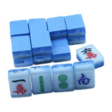 Maxbell 18x Small Resin Chinese Mahjong Tiles Keychain Pendant for Bag Decoration Blue